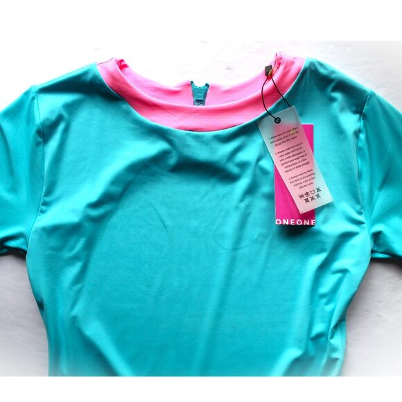 ONEONE x Free People Ophelia Surf One-Piece / Medium / Cockatoo Blue Neon Swim - Picture 6 of 7